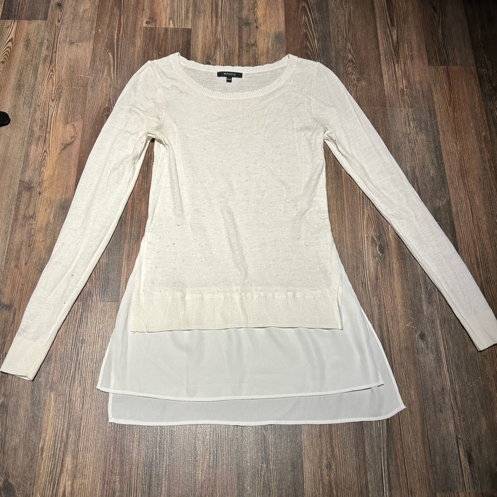 RW&CO. Ivory Layered Long Sleeve Tunic
